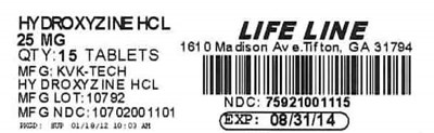 Hydroxyzine Hydrochloride Tablets Usp 25 mg (Hydroxyzine 25mg)